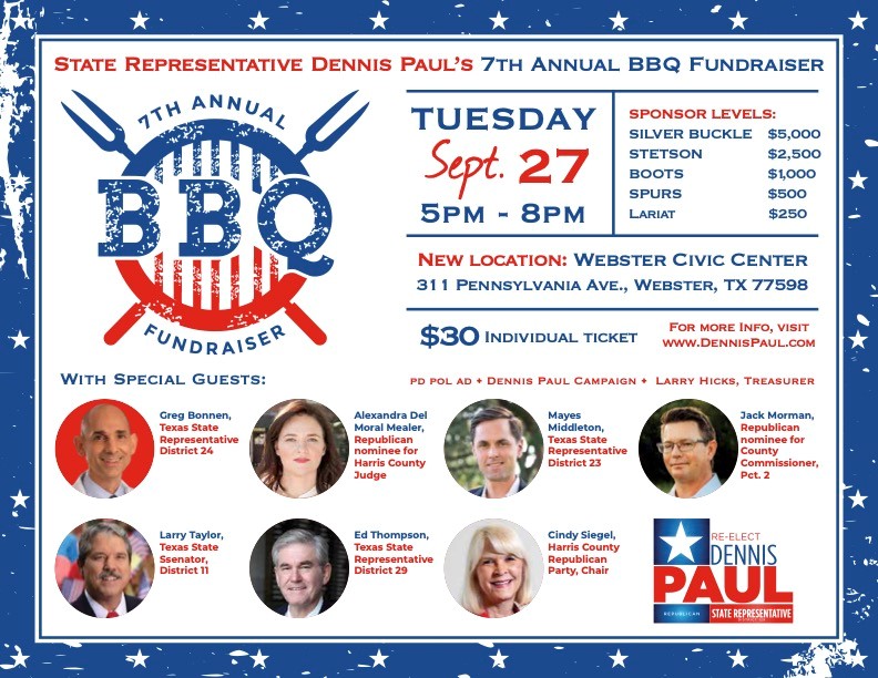 State Representative Dennis Paul’s 7th Annual BBQ Fundraiser